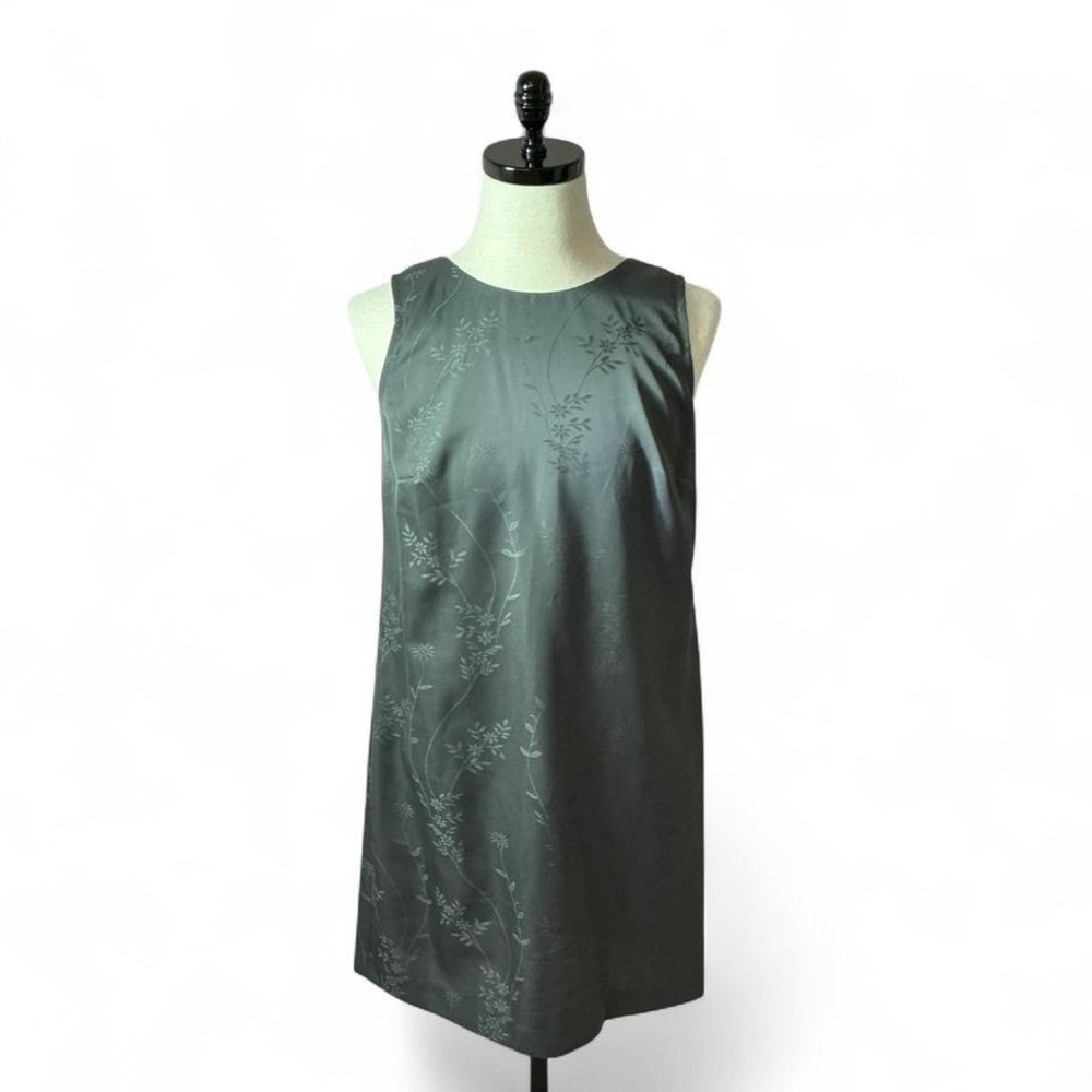 Hillard‎ & Hanson Womens Grey Floral Jacquard Metallic Shift Dress Size 12 NWT